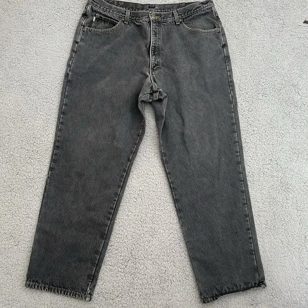 LL Bean Jeans Men’s 40x32 Black Denim Classic Fit Flannel Lined Outdoor Workwear - Picture 1 of 16